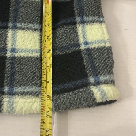 American Eagle Womens XS Green Plaid Cropped 1/4 Zip Fleece Sherpa Pullover Soft - Picture 8 of 9